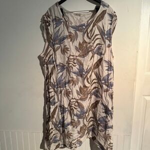 Lungo L'arno Linen Top Plus Size 3X Lagenlook Granola Minimalist Italy Tunic